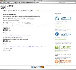 MAMP Browser Window